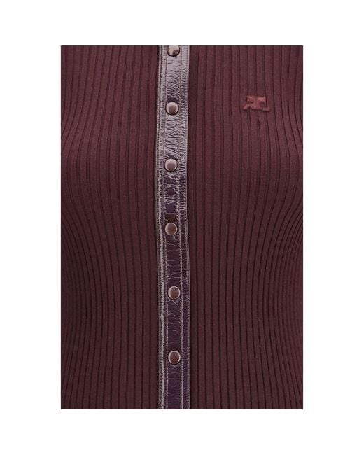 Courreges Purple Bordeaux Viscose Cardigan