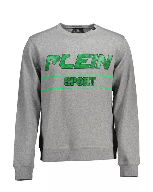 Philipp Plein Green Gray Cotton Sweater for men