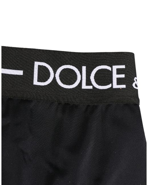 Dolce & Gabbana Black Logo Waistband Coulotte Panty Underwear