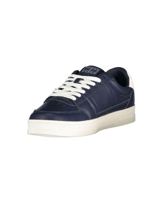 Tommy Hilfiger Blue Leather Men Sneaker for men