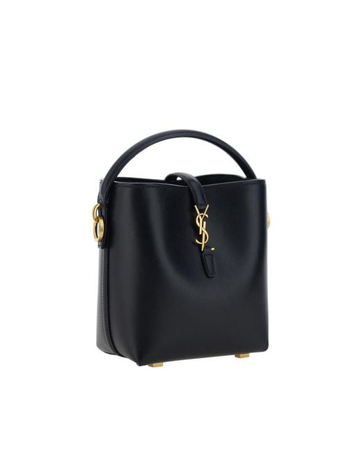 Saint Laurent Blue Black Calf Leather Bos Taurus Shoulder Bag