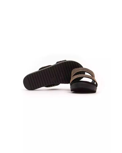 Péché Originel Black Gold Textile Sandal