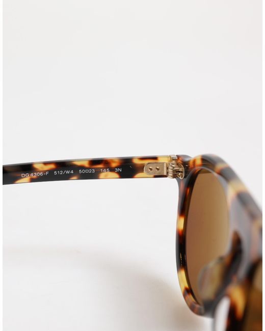 Dolce & Gabbana Brown Acetate Round Leopard Print Eyewear Sunglasses