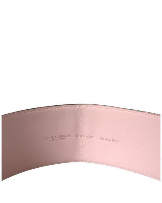 Dolce & Gabbana Brown Floral Jacquard Lurex Buckle Belt