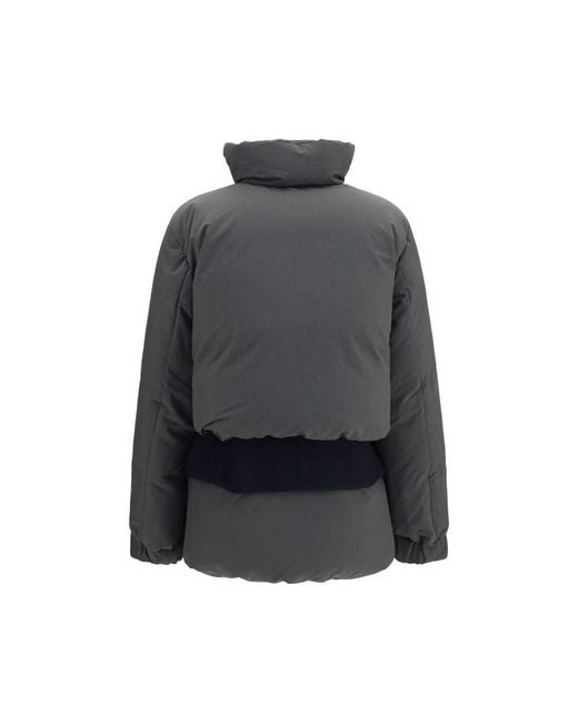 Sacai Gray Multicolor Polyester Coat