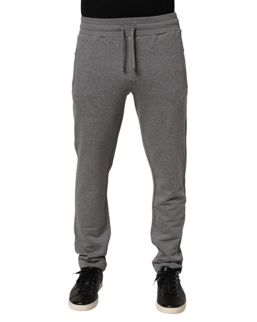 Dolce & Gabbana Gray Drawstring Waistband Joggers for men
