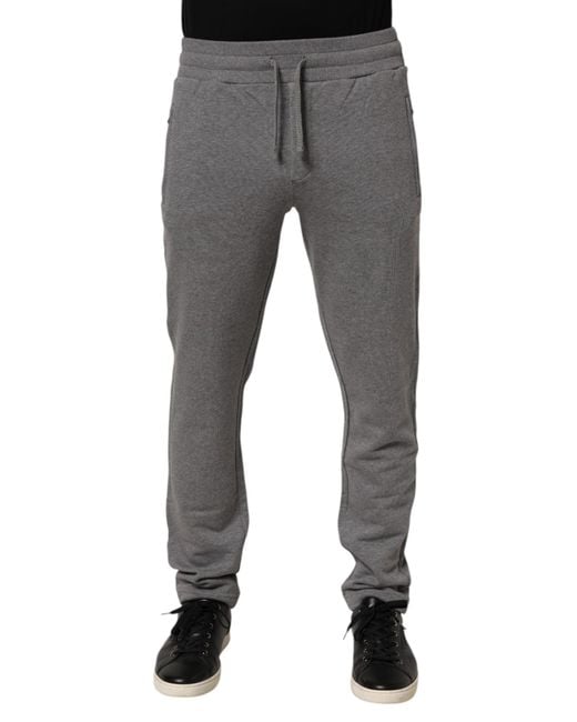 Dolce & Gabbana Gray Drawstring Waistband Joggers for men