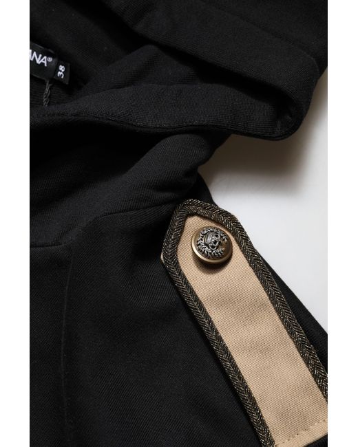 Dolce & Gabbana Black Logo Hooded Full Zip Sweatshirt Jacket for men