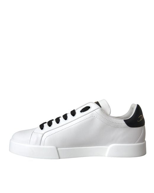 Dolce & Gabbana White Leather Dg Logo Casual Low Top Sneakers Shoes for men