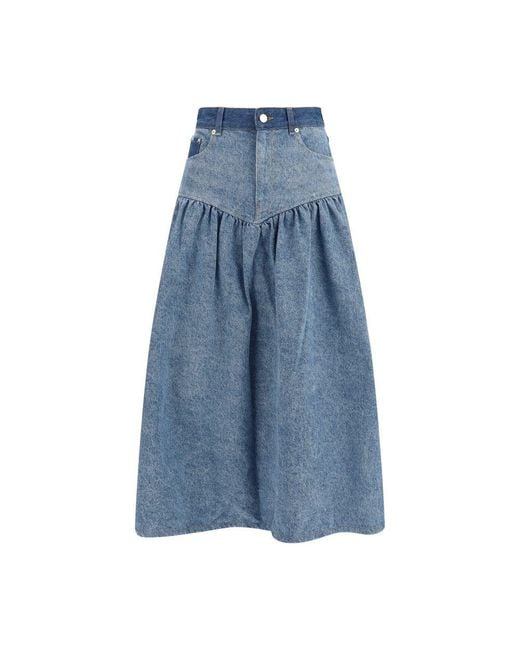Ganni Blue Denim Skirt