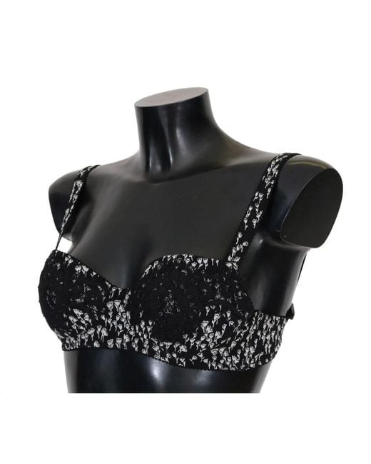 Dolce & Gabbana Black Silk Lace Stretch Underwear Bra