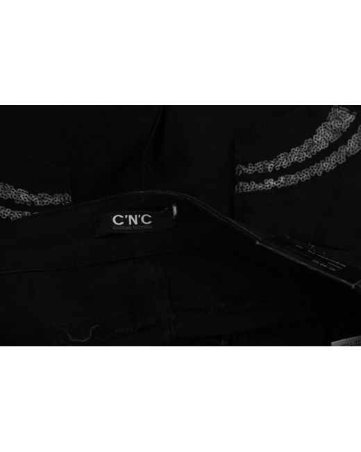 CoSTUME NATIONAL Black Sequined Mid Waist Slim Fit Denim Jeans