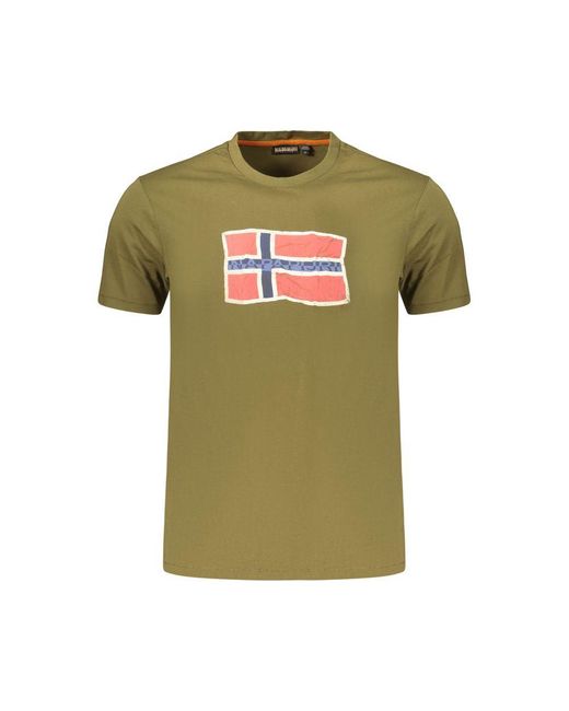 Napapijri Green Verde Cotton Men's T for men