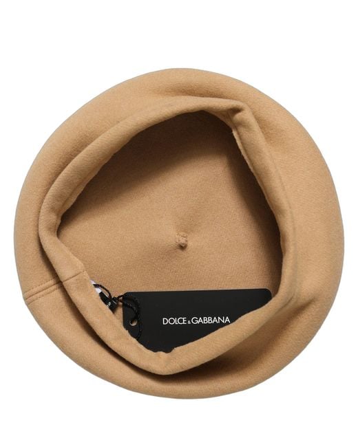 Dolce & Gabbana Natural Beige Wool French Style Beret Capello Hat
