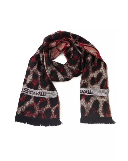 Roberto Cavalli Black Wool Scarf for men