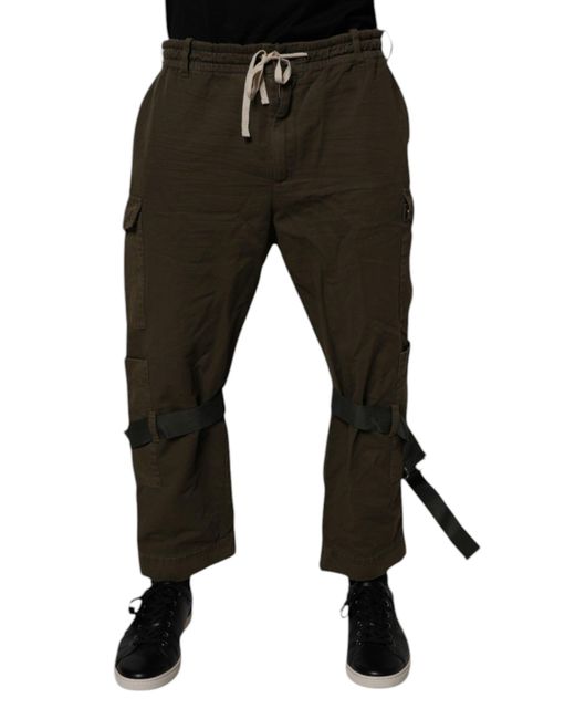 Dolce & Gabbana Black Cotton Stretch Cargo Pants