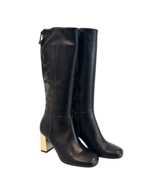 Borbonese Blue Black Leather Boot