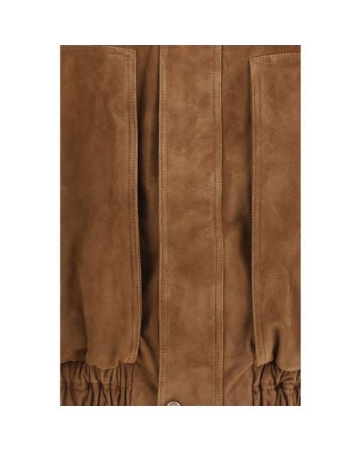 Magda Butrym Brown Suede Leather Bomber