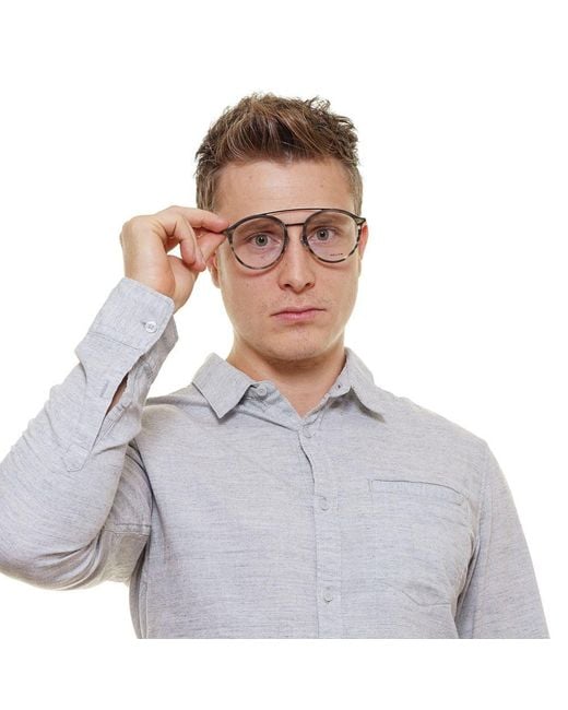 Police Metallic Gray Metal & Plastic Glasses (frames) for men