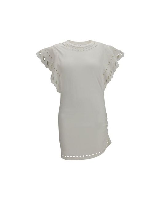 Isabel Marant Gray White Cotton Casual Dress