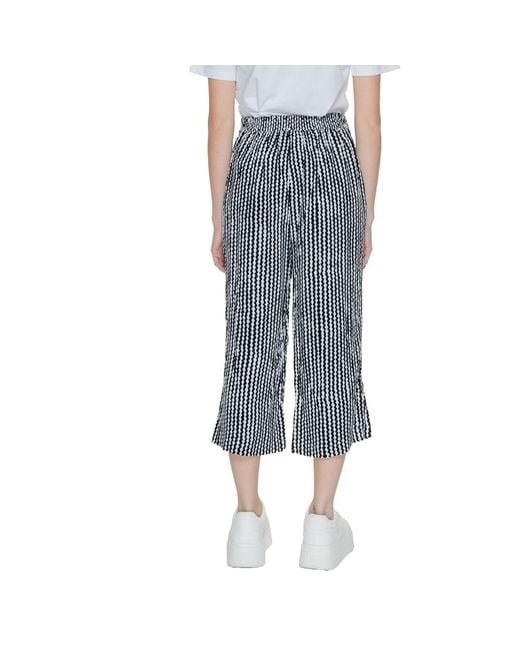 ONLY Blue Black Viscose Cropped Pants