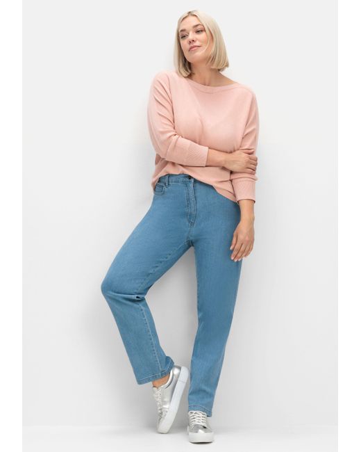 sheego x Collection L. Blue Gerade Jeans in 5-Pocket-Form