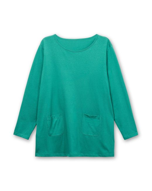 Sheego Longshirt in Taschen | Lyst Grün mit DE aufgesetzten