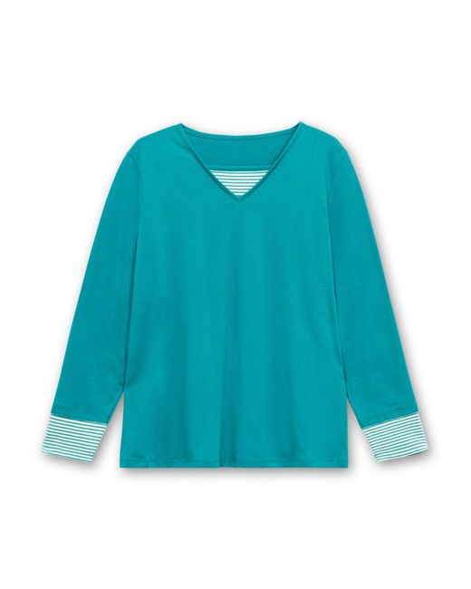 Sheego Shirt mit Streifendetails in Blau | Lyst DE