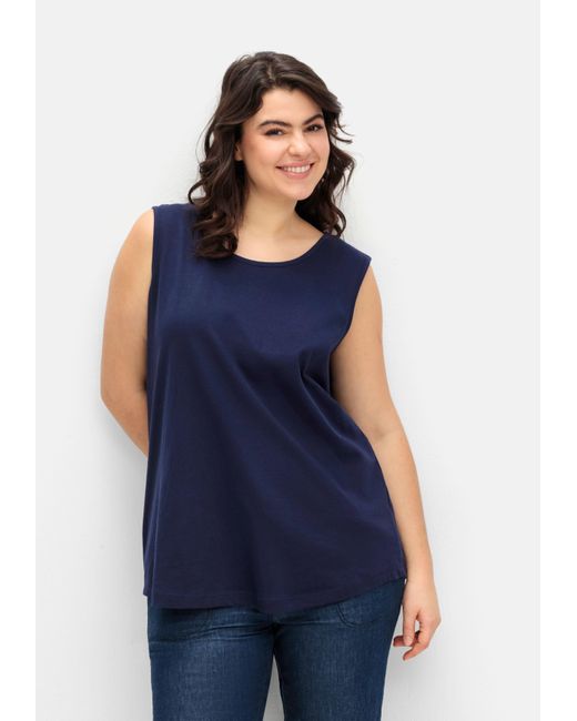 Sheego Blue Doppelpack Tops in leichter A-Linie