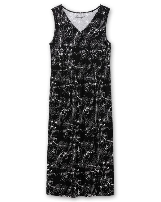 Sheego Black Bedrucktes Jerseykleid in Midilänge