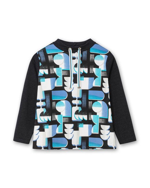 Sheego Blue Sweatshirt mit Stehkragen und Grafikprint