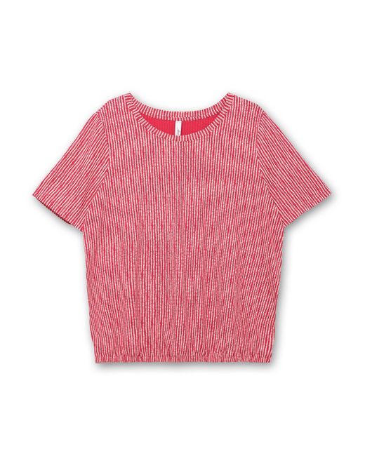 Sheego Pink Shirt mit Minimal-Alloverdruck und Gummizugbund