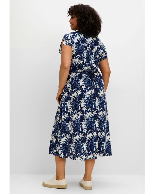 Sheego Blue Kleid in Wickeloptik