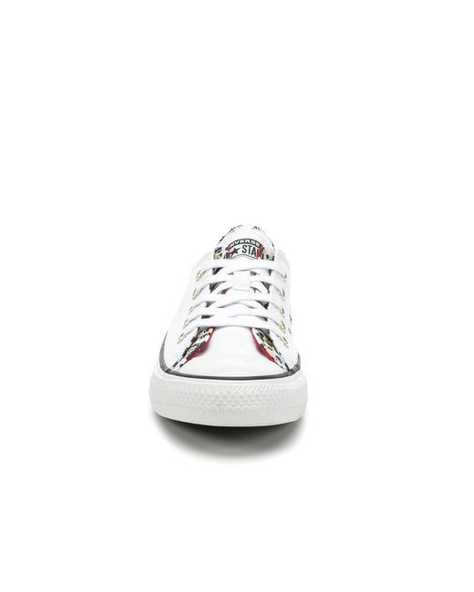 converse white & black double upper leopard trainers