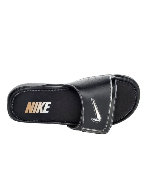 Nike Leather Men S Comfort Slides From Finish Line In Black