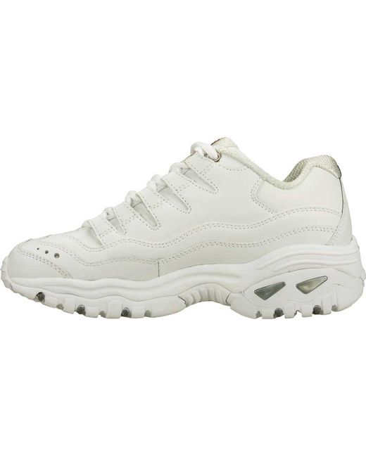 skechers memory foam white trainers