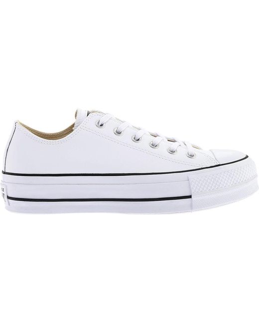 converse lift leather platform sneakers