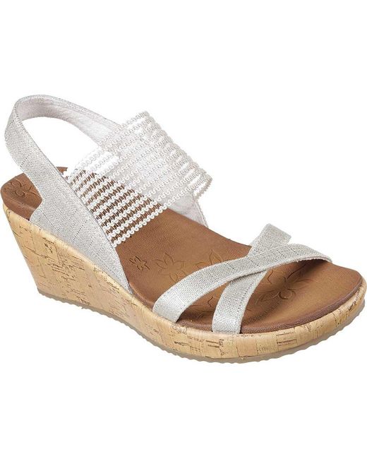 skechers cali beverlee high tea wedge sandal