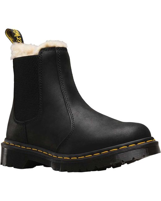 Dr. Martens Leonore Fur Lined Chelsea Boot in Black - Lyst