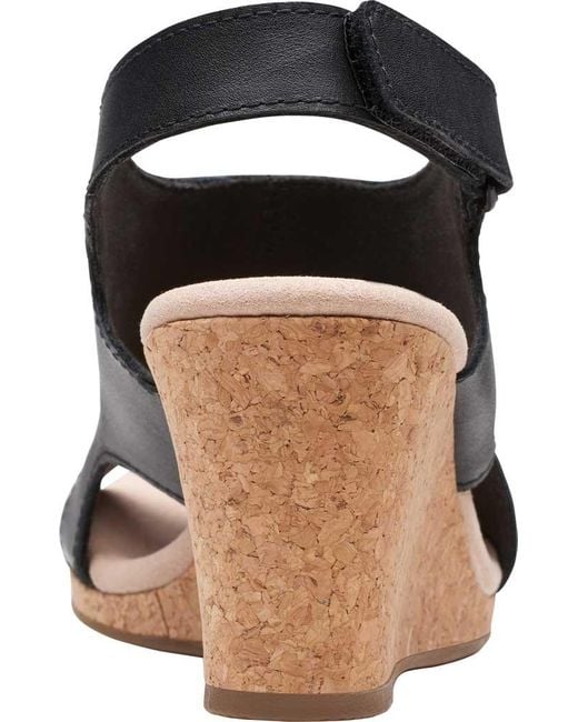 clarks nubuck leather perforated wedges