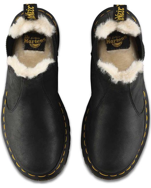 dr martens leonore fur lined chelsea boots