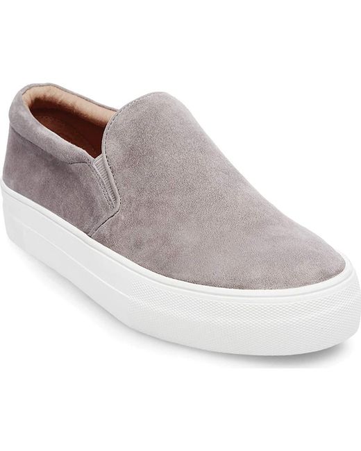steve madden gray suede slip ons
