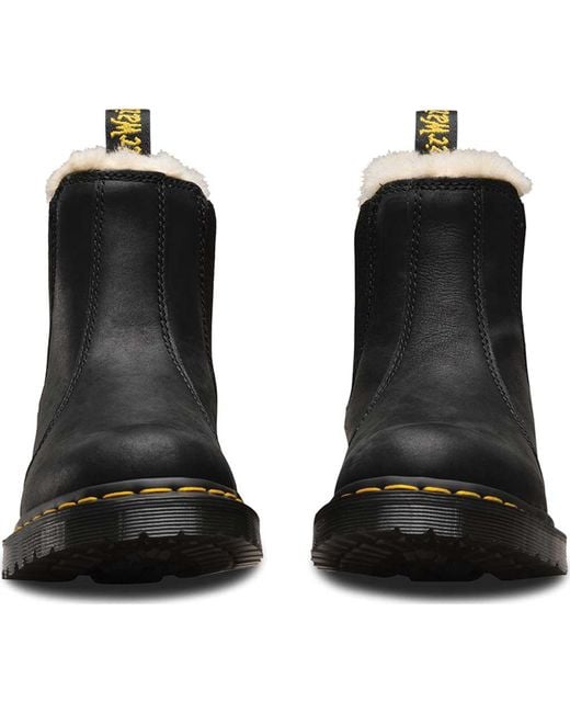 Dr. Martens Leonore Fur Lined Chelsea Boot in Black - Lyst