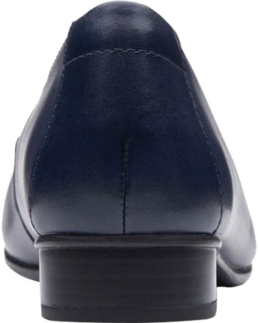 clarks navy blue loafers