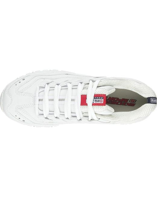 skechers memory foam white trainers