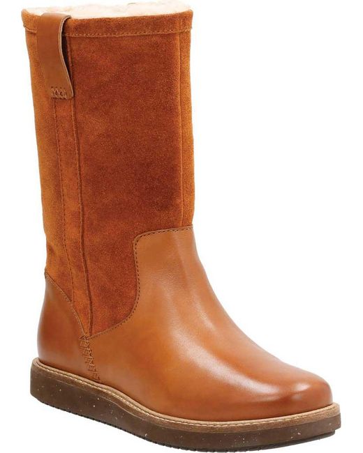 clarks brown mid calf boots