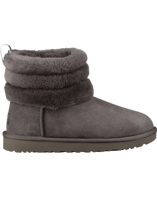 ugg grey fluff mini quilted boots