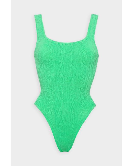 Hunza G Synthetic Square Neck Swimsuit In Lime in Green | Lyst