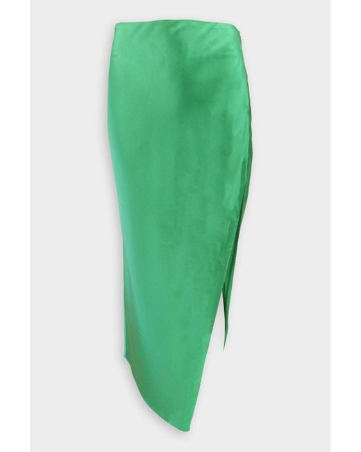 green bias skirt