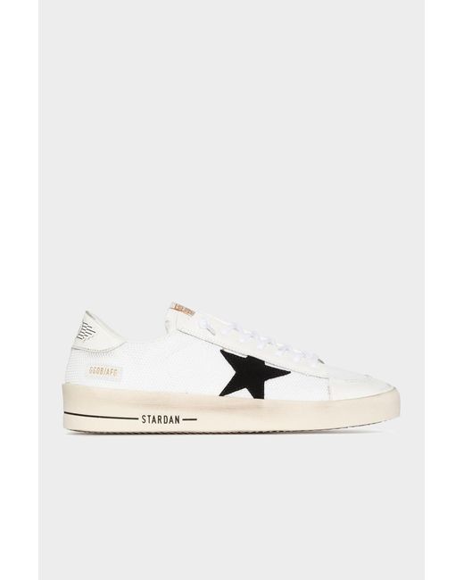 Golden Goose Stardan Mesh And Shiny Leather Sneakers In White | Lyst